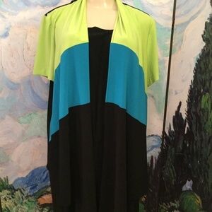 DN Design Black Color Block Short Dress w/Shrug